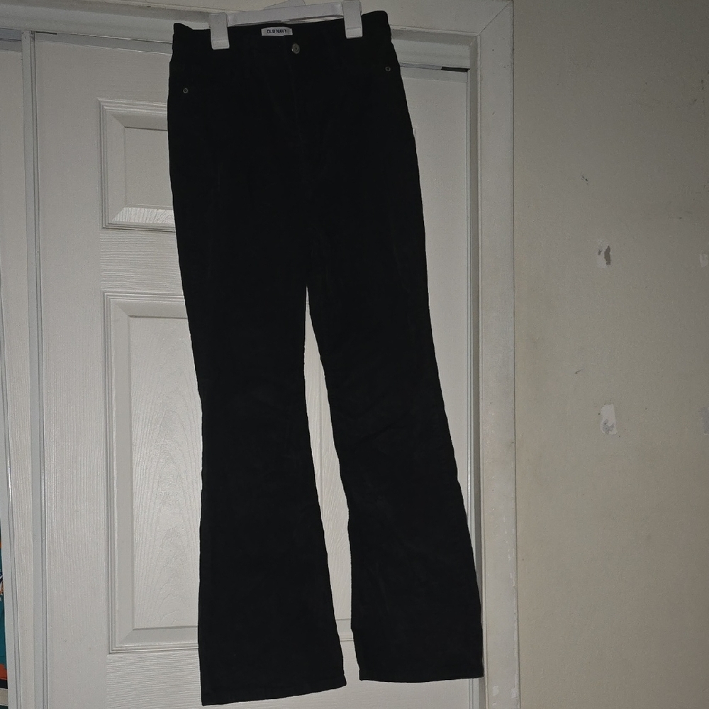 Old Navy Womans Courdoroy Black Pants Size 10